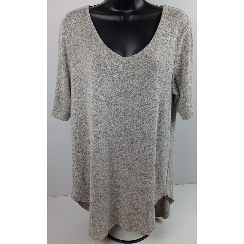 Maurices 24/7 Women's L Heather Gray Short Sleeve Lightweight Tunic Sweater